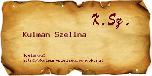 Kulman Szelina névjegykártya